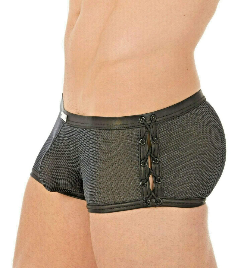 Gregg Homme Boxer Briefs HighRise HoneyComb Mesh Grey 132205 72 - SexyMenUnderwear.com