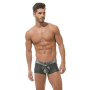 Gregg Homme Boxer Captive Print Leopard Trunk Grey 162305 45 - SexyMenUnderwear.com