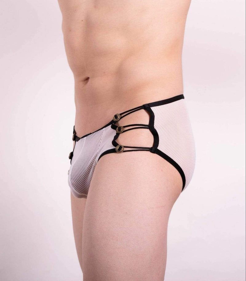 Gregg Homme Boxer Conquistador Fish-Mesh Trunks White 160005 112 - SexyMenUnderwear.com