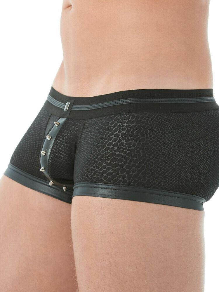 GREGG HOMME Boxer Diablo Studded Fetish Faux Leather Boxer Brief 142905 125 - SexyMenUnderwear.com