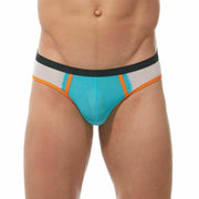 Gregg Homme Brief Challenger Sporty Mesh Canada Made White/Orange 170503 62 - SexyMenUnderwear.com