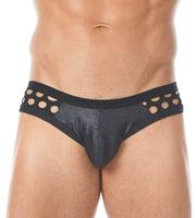 Gregg Homme Brief City Limit Laser Cut Holes Black 122713 134 - SexyMenUnderwear.com