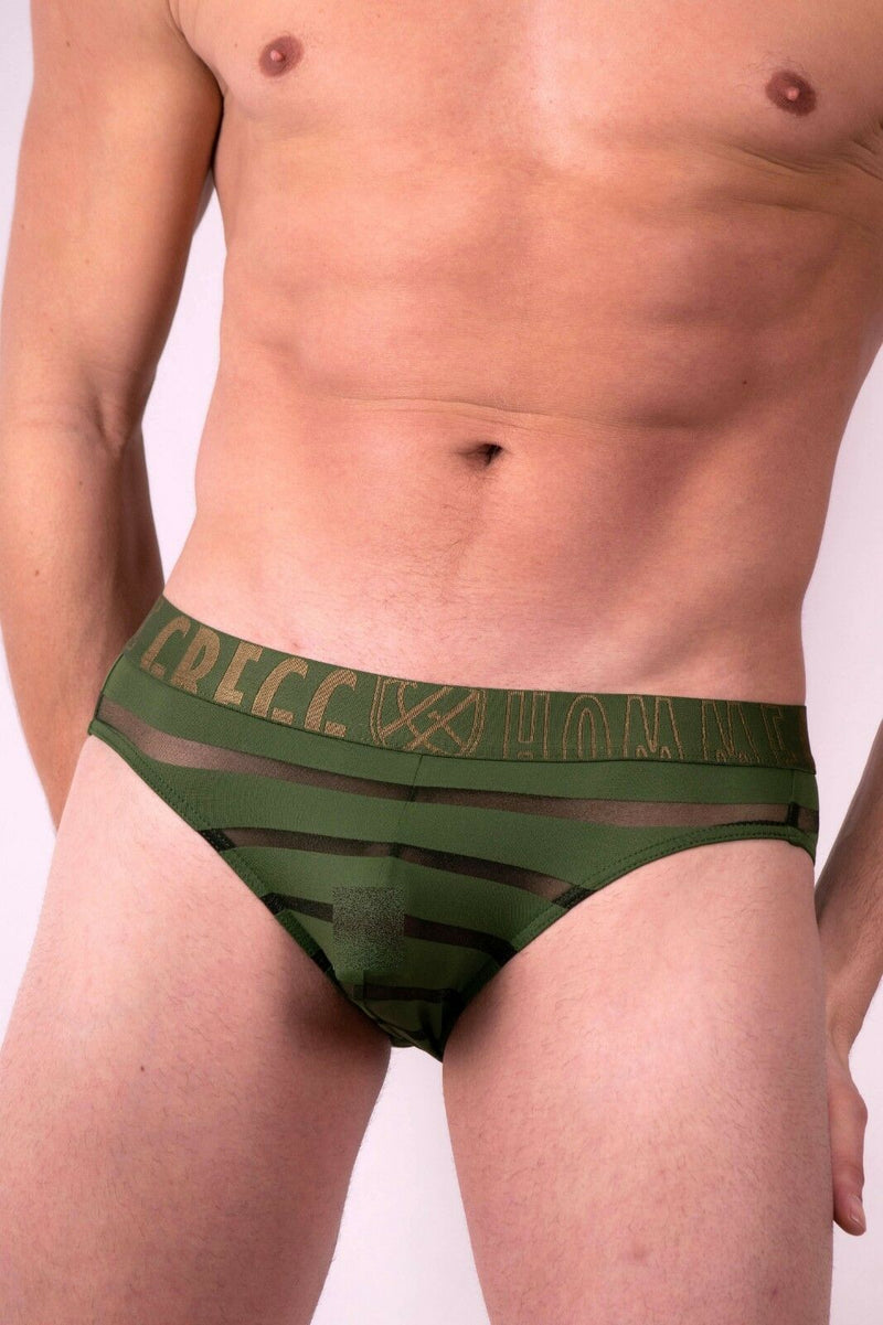 Gregg Homme Brief Encore Semi See-Through Slip Khaki 160603 115 - SexyMenUnderwear.com