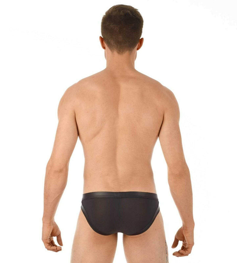 Gregg Homme Brief Two-Timer Leather Look Slip Black 130303 71 - SexyMenUnderwear.com