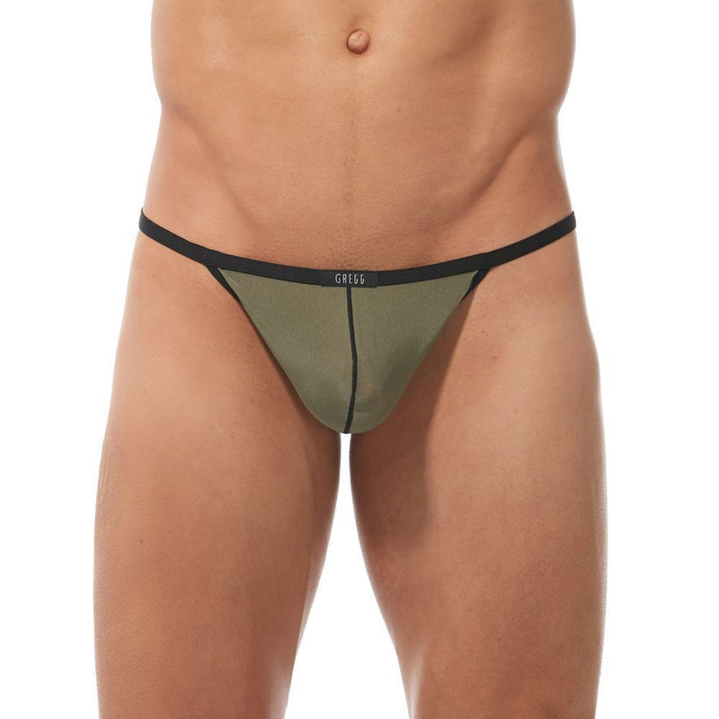 Gregg Homme C-Ring Pouch Torridz Ultra-Stretch BackLess String Khaki 87416 - SexyMenUnderwear.com