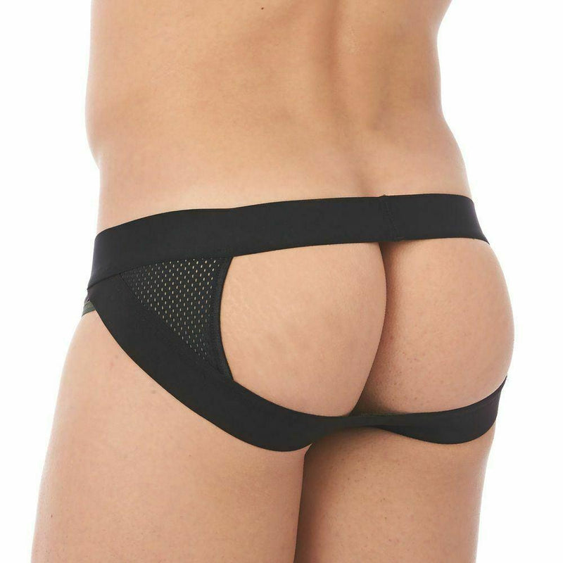 Gregg Homme Erupt Jockstrap 8 Ways Stretch Sheer Mesh Jock Black 140034 128 - SexyMenUnderwear.com