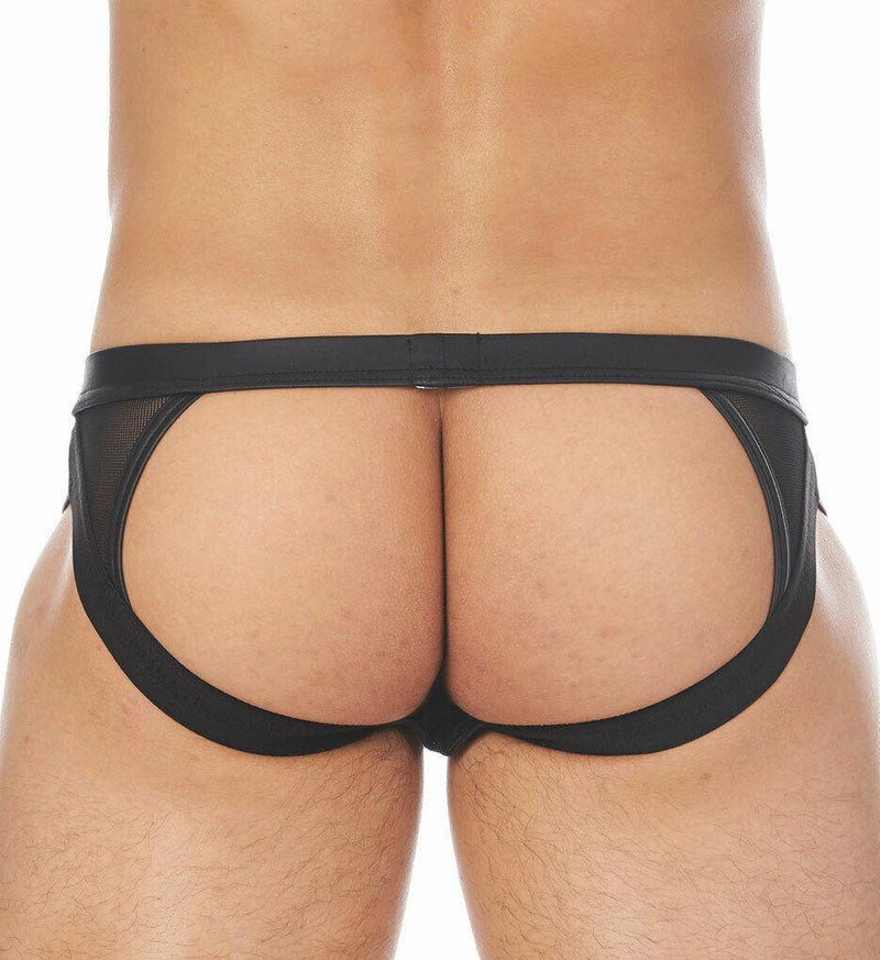 Gregg Homme Jock Mercury Metallic Mesh Leather Look Jockstrap Gold 132634 76 - SexyMenUnderwear.com