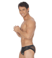 Gregg Homme Jock Mercury Metallic Mesh Leather Look Jockstrap Silver 132634 76 - SexyMenUnderwear.com