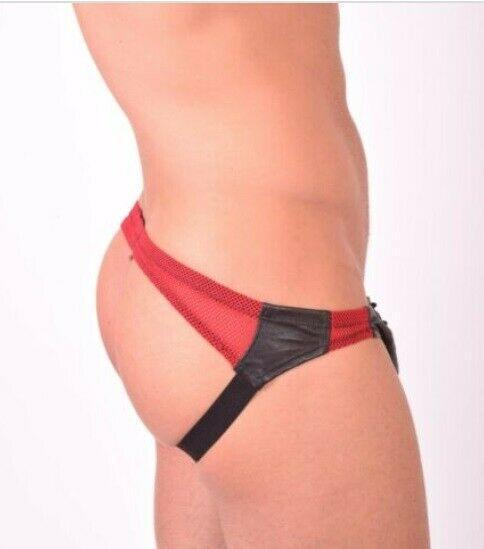Gregg Homme Jock PLAYER Leather Jockstrap Red 143134 27 - SexyMenUnderwear.com