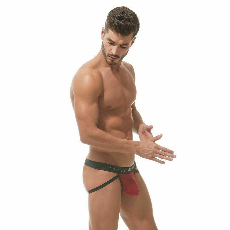Gregg Homme Jock Room-Max Hyper Stretch Jockstrap Spacious Pouch Red 152734 113 - SexyMenUnderwear.com