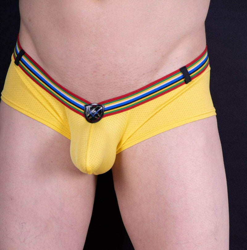 Gregg Homme Mini Boxer Brief Lover-Boy C-Ring Yellow 122105 168 - SexyMenUnderwear.com