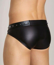 GREGG HOMME ROCKSTAR STUDDED LEATHER LOOK BRIEF 110003 132A - SexyMenUnderwear.com