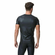 GREGG HOMME Shirt Crave Faux Leather V-Neck T-Shirt 152607 GT1 - SexyMenUnderwear.com