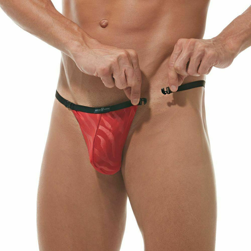 Gregg Homme String Hookt Detachable Mens G-Strings Red 162214 129 - SexyMenUnderwear.com