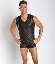 Gregg Homme Tank Top Lure Leather-Look Sleeveless 130522 GT1 - SexyMenUnderwear.com