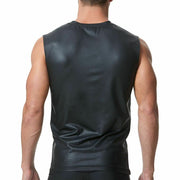 Gregg Homme Tank Top Muscle Shirt CRAVE Faux Leather Breathable 152622 60 - SexyMenUnderwear.com