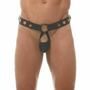 Gregg Homme Thong Charnel Fetish Tangas With Leather Black 162504 82 - SexyMenUnderwear.com