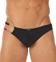 Gregg Homme Thong Cocky Asymmetric Tanga Metal Chains Black 120504 134 - SexyMenUnderwear.com