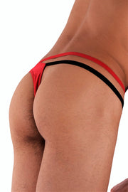 Gregg Homme Thong Cocky Asymmetric Tanga Metal Chains Red 120504 134 - SexyMenUnderwear.com