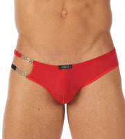 Gregg Homme Thong Cocky Asymmetric Tanga Metal Chains Red 120504 134 - SexyMenUnderwear.com