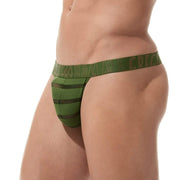 Gregg Homme Thong Encore Micro-Polyamide Fabric Khaki 160604 115 - SexyMenUnderwear.com