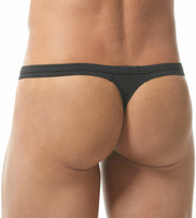 Gregg Homme Thong Soiree Microfiber fabric Mesh Tangas Black 150104 92B - SexyMenUnderwear.com