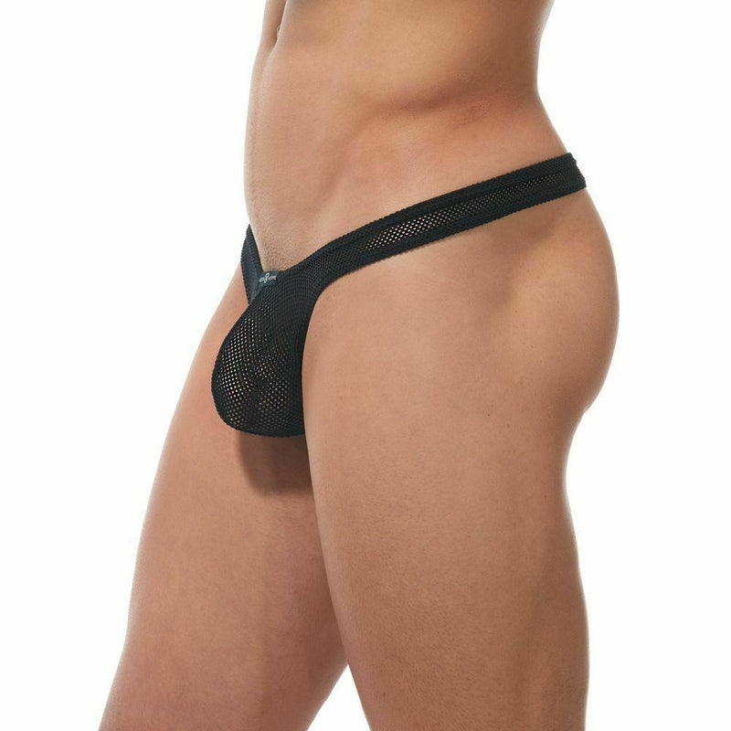 GREGG HOMME Thong Strap Tangas Mesh Fetish See-Through Matte Black 170204 131 - SexyMenUnderwear.com
