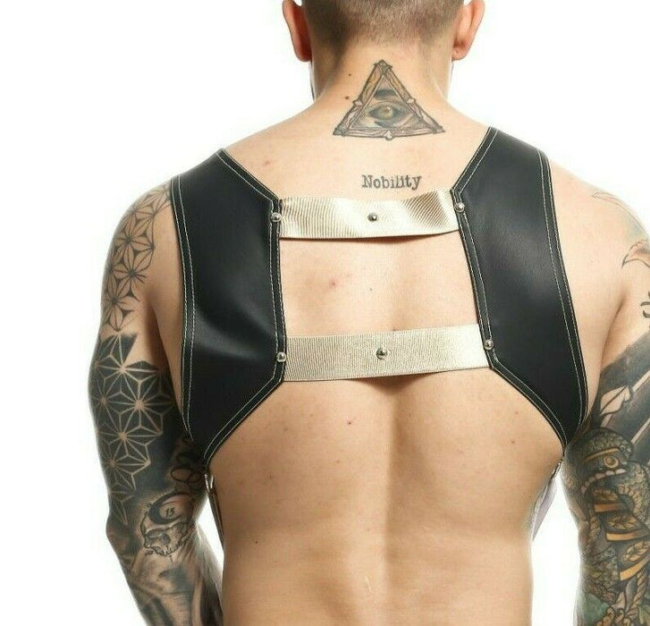 Harness MOB DNGEON Faux-Leather CropTop C-Ring Harness Goldeneye DMBL08 7