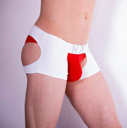 HIDDEN Bikini open bum shorty two piece combination Pouch White red 968 8 - SexyMenUnderwear.com
