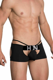 Hidden Boxer Lingerie Open Butt Boxers Trunk Black 957 4 - SexyMenUnderwear.com