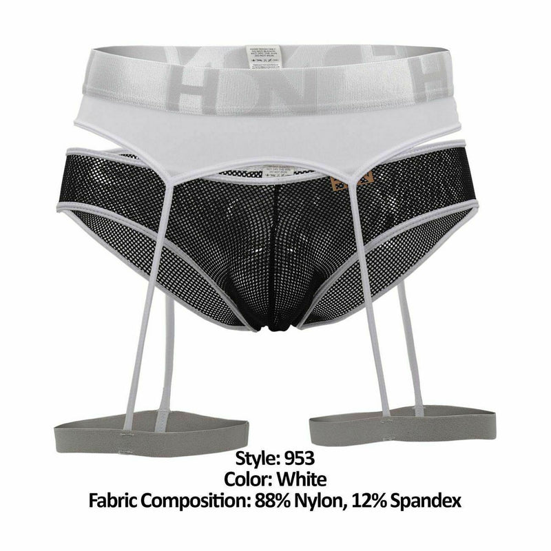HIDDEN Brief Garterbelt Mesh Briefs Sexy lingerie For Men White 953 5 - SexyMenUnderwear.com