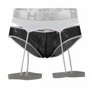 HIDDEN Brief Garterbelt Mesh Briefs Sexy lingerie For Men White 953 5 - SexyMenUnderwear.com