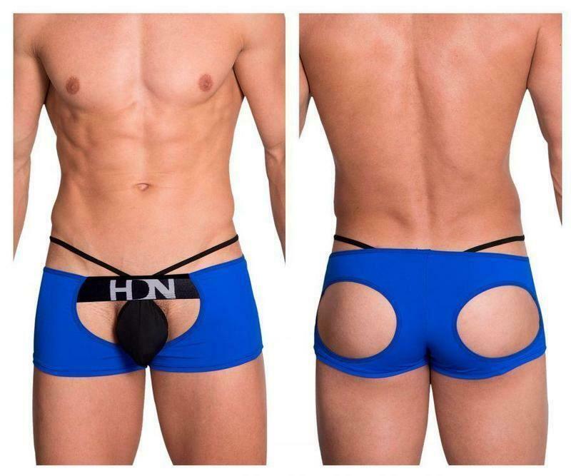 Hidden Sensual Boxer Lingerie Open Butt Boxers Trunk BLUE 957 4 - SexyMenUnderwear.com