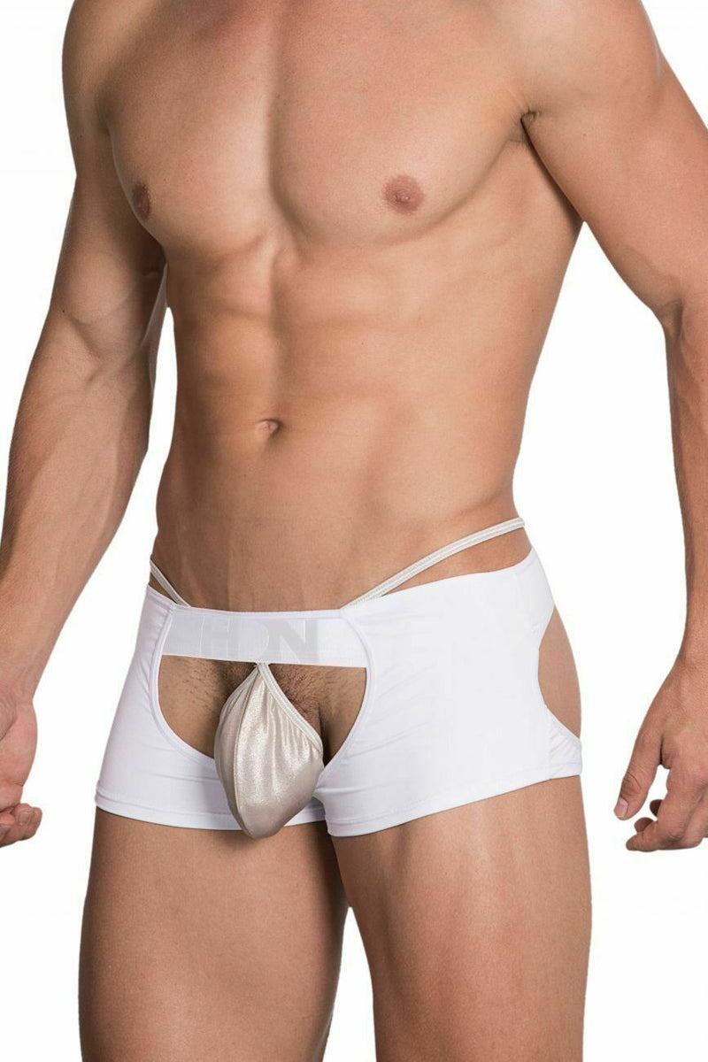 Hidden Sexy Boxer Lingerie For Men Open Butt Boxers Trunk WHITE 957 4 - SexyMenUnderwear.com