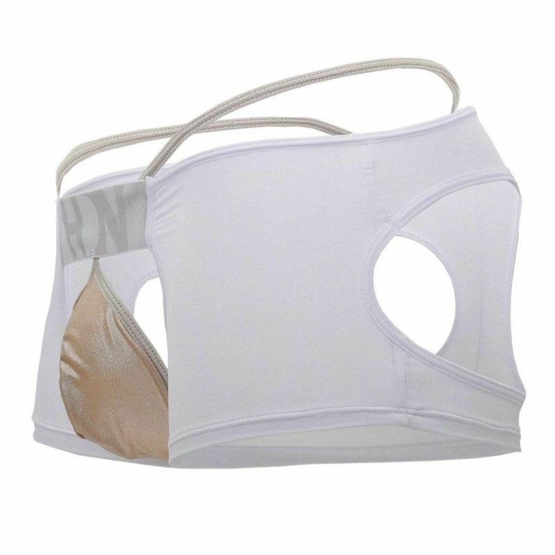 Hidden Sexy Boxer Lingerie For Men Open Butt Boxers Trunk WHITE 957 4 - SexyMenUnderwear.com