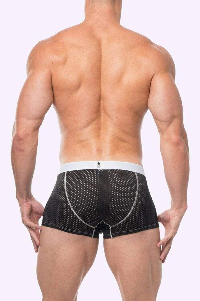 JJ Malibu Mens Underwear Mystery Mens Boxers Mesh Sexy Sports Boxers Black 1 - SexyMenUnderwear.com