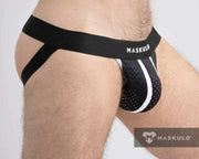 Jock MASKULO Elastic Mesh Jockstrap Breathable Sports Classy White JS076-80 16 - SexyMenUnderwear.com