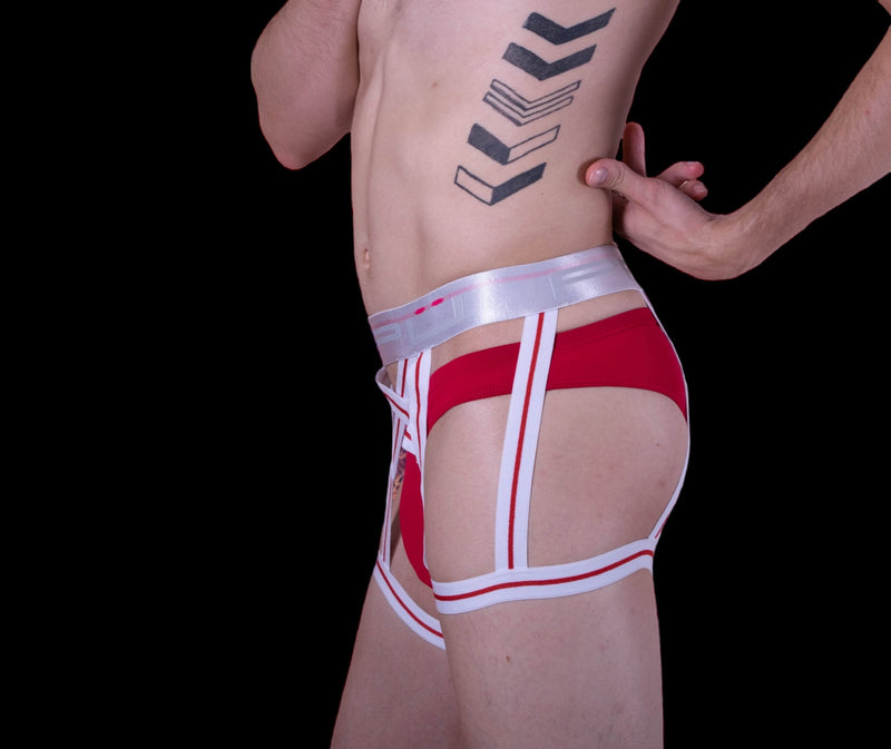 JOCK PPU Multi-Strap Jockstrap Sexy Lingerie Red 1812 MX1 - SexyMenUnderwear.com