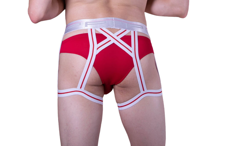JOCK PPU Multi-Strap Jockstrap Sexy Lingerie Red 1812 MX1 - SexyMenUnderwear.com