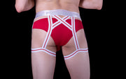 JOCK PPU Multi-Strap Jockstrap Sexy Lingerie Red 1812 MX1 - SexyMenUnderwear.com