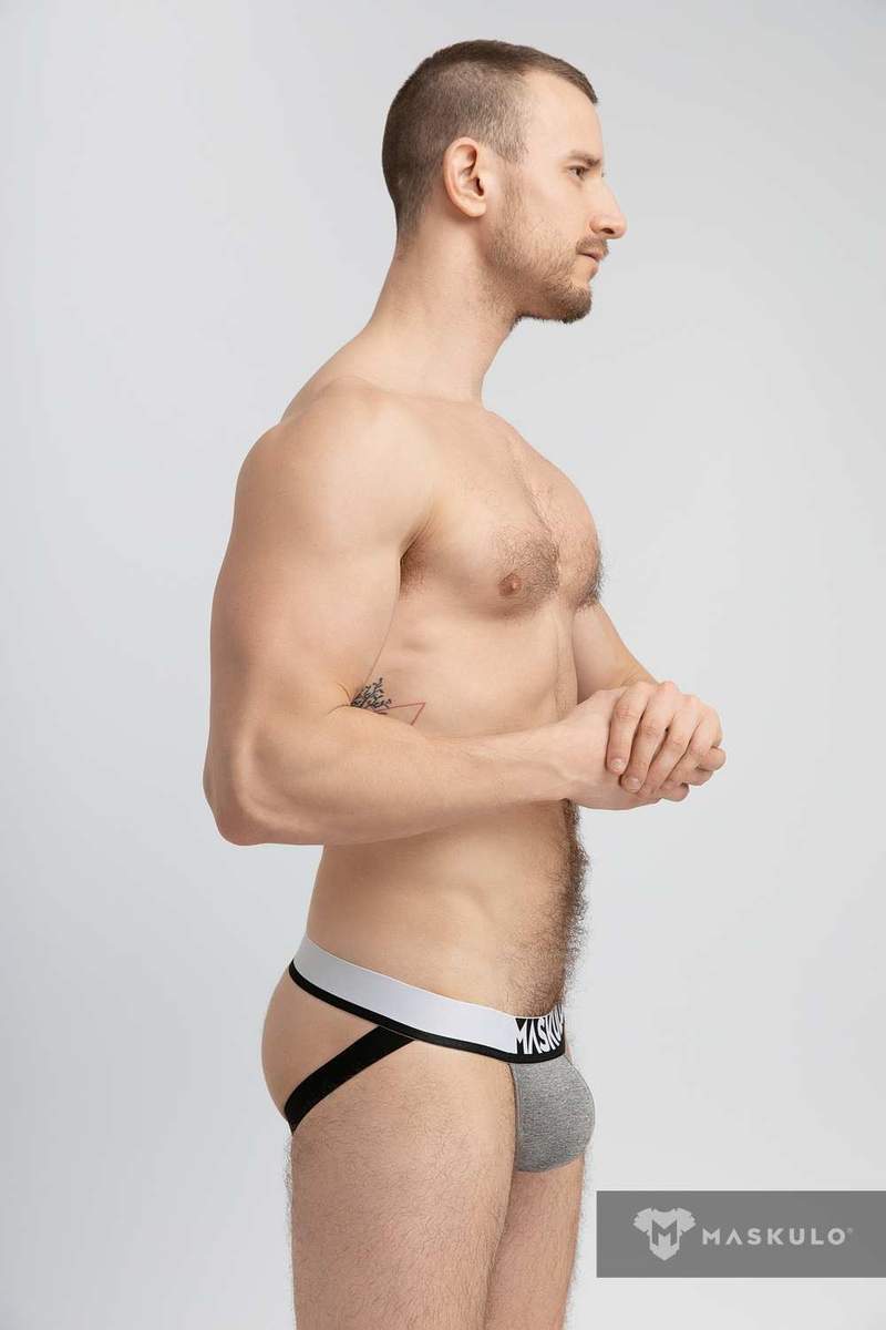 Jockstrap MASKULO Microfiber Jock Silky Band Gray JS162-93 26 - SexyMenUnderwear.com