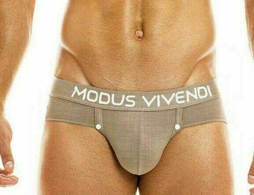 Jockstrap Modus Vivendi Jeans Jock Inspired Denim Press Studs Sand 05011 37 - SexyMenUnderwear.com