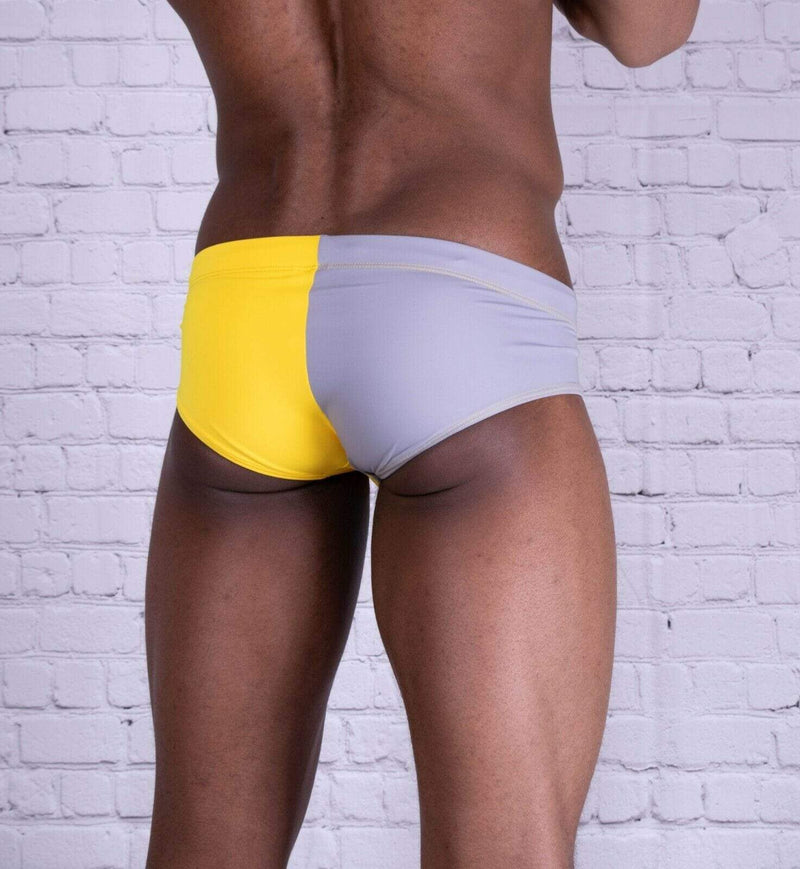 JOR Swimwear Verona Swim Brief Swimsuits Yellow-Grey 0758 2 - SexyMenUnderwear.com
