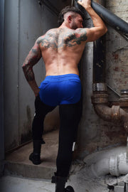 LARGE BREEDWELL Track Pants Moto Chaps With Interior Side Leg Zippers Blue Legging 36 - SexyMenUnderwear.com