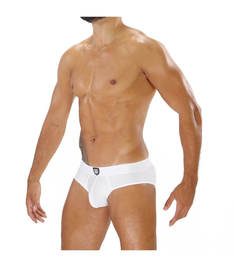 LARGE Casual White Briefs ''TOF PARIS" Alpha Slip Classic Cotton Jersey 30 - SexyMenUnderwear.com