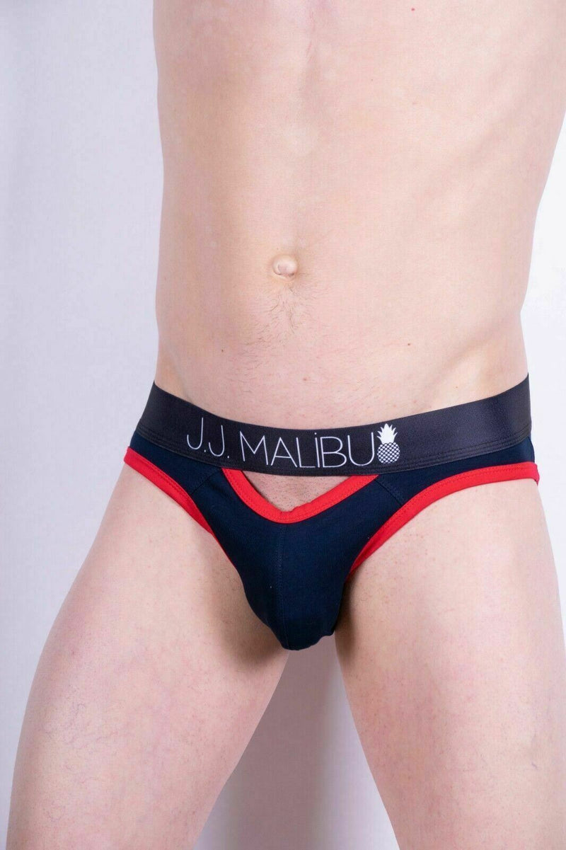 Large JJ Malibu Brief Peep show Sexy Space Blue Open Back Briefs 2 - SexyMenUnderwear.com