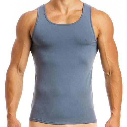 LARGE Modus Vivendi Tanktop Basics Camisole En Cotton Tank top Grey 02831 57 - SexyMenUnderwear.com