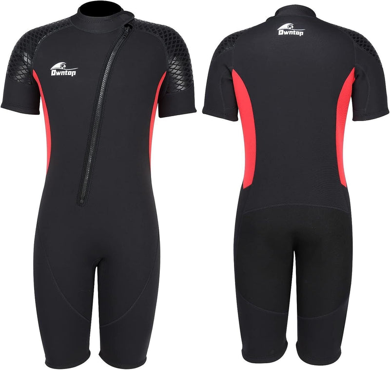 LARGE Owntop 3mm Wetsuit Stretchy Neoprene Diving Suit One Piece Red MX5 - SexyMenUnderwear.com