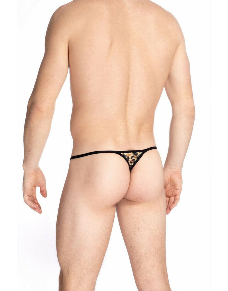 L'Homme Invisible G-String Striptease Leopard Velvet Thong Detachable MY83-VEL 1 - SexyMenUnderwear.com