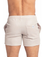 L'Homme Invisible Short Slim-Fit Fitlad Shiny Lurex Shorts Beige RWSHO 5 - SexyMenUnderwear.com